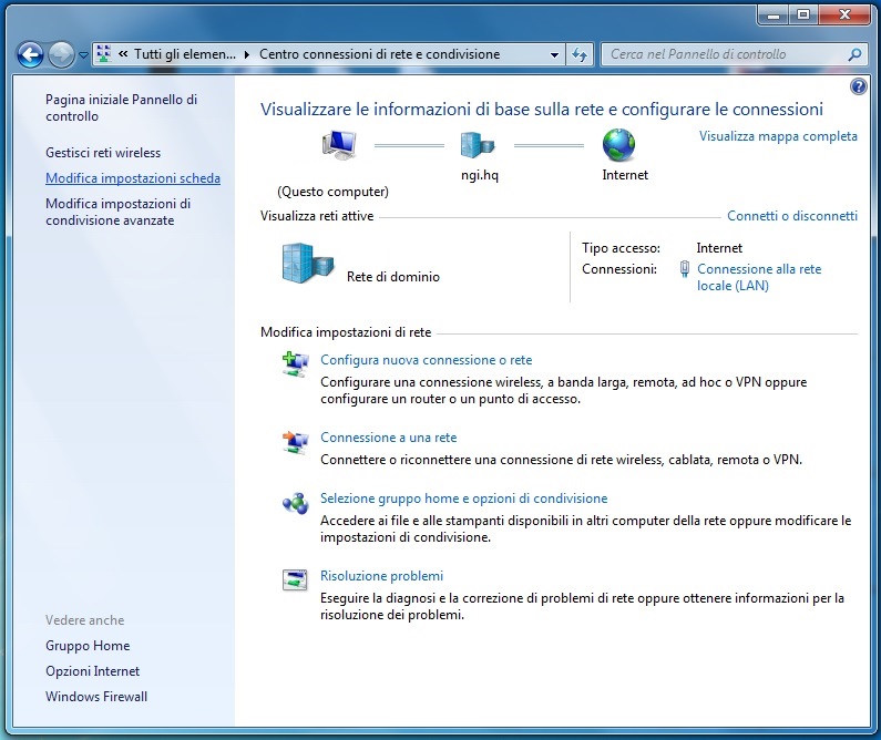 rete dinamica dhcp windows 7