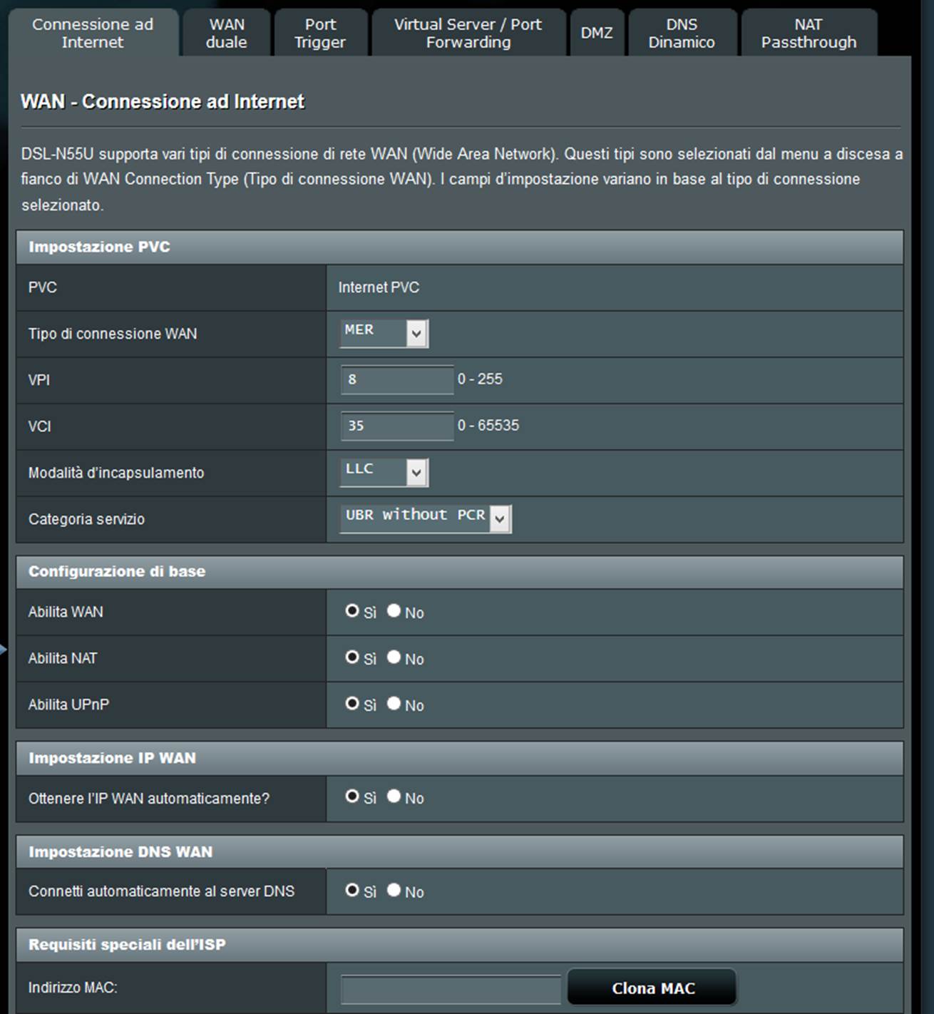 EOLO formula ADSL Ethernet IP