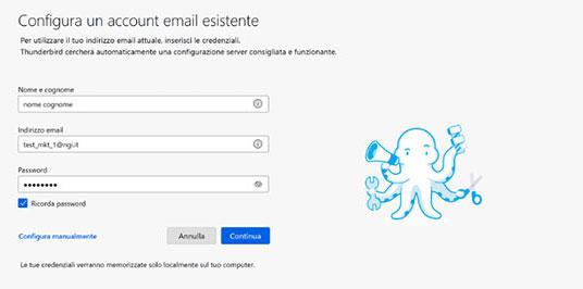 configurare email thunderbird